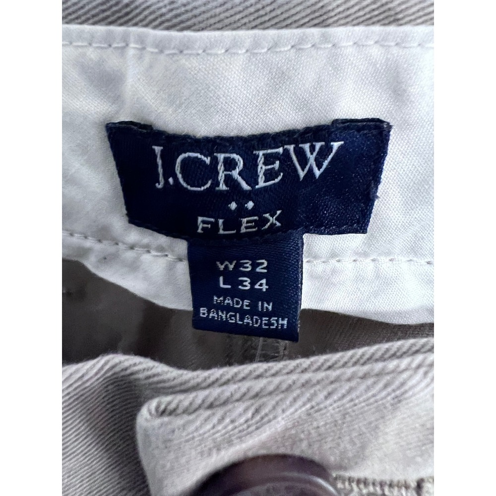 J.Crew Flex Straight Fit Chino Pants Mens 32x34 Khaki Tan Stretch Twill Trousers - Picture 4 of 5